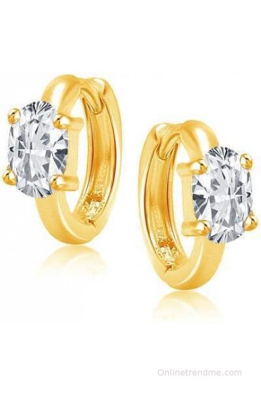 VK Jewels Single Stone K Cubic Zirconia Alloy Hoop Earring